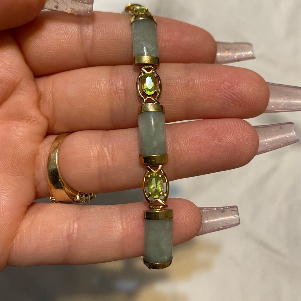 14k and jade bracelet